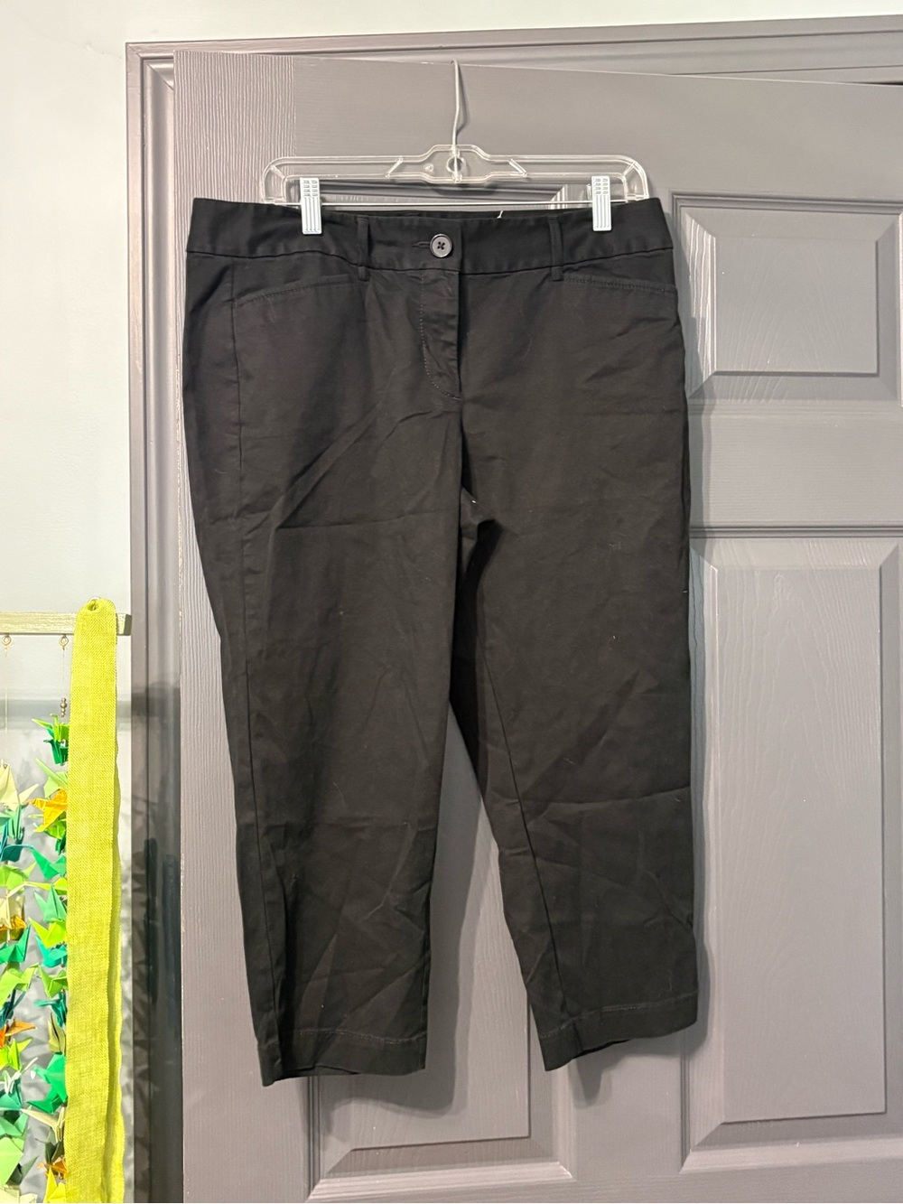 LOFT Black Cropped Chino Pants